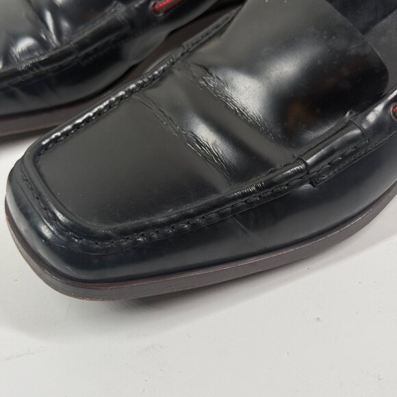 Vintage Gucci Loafers Web Detail Black Leather Slip-On Made in Italy Size 7 - Picture 6 of 15